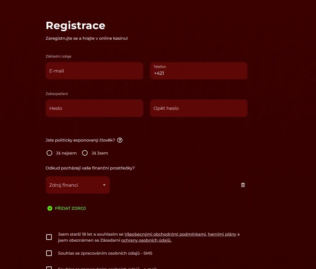 Registrace Eurogold Casino — registrační formulář a postup vytvoření účtu